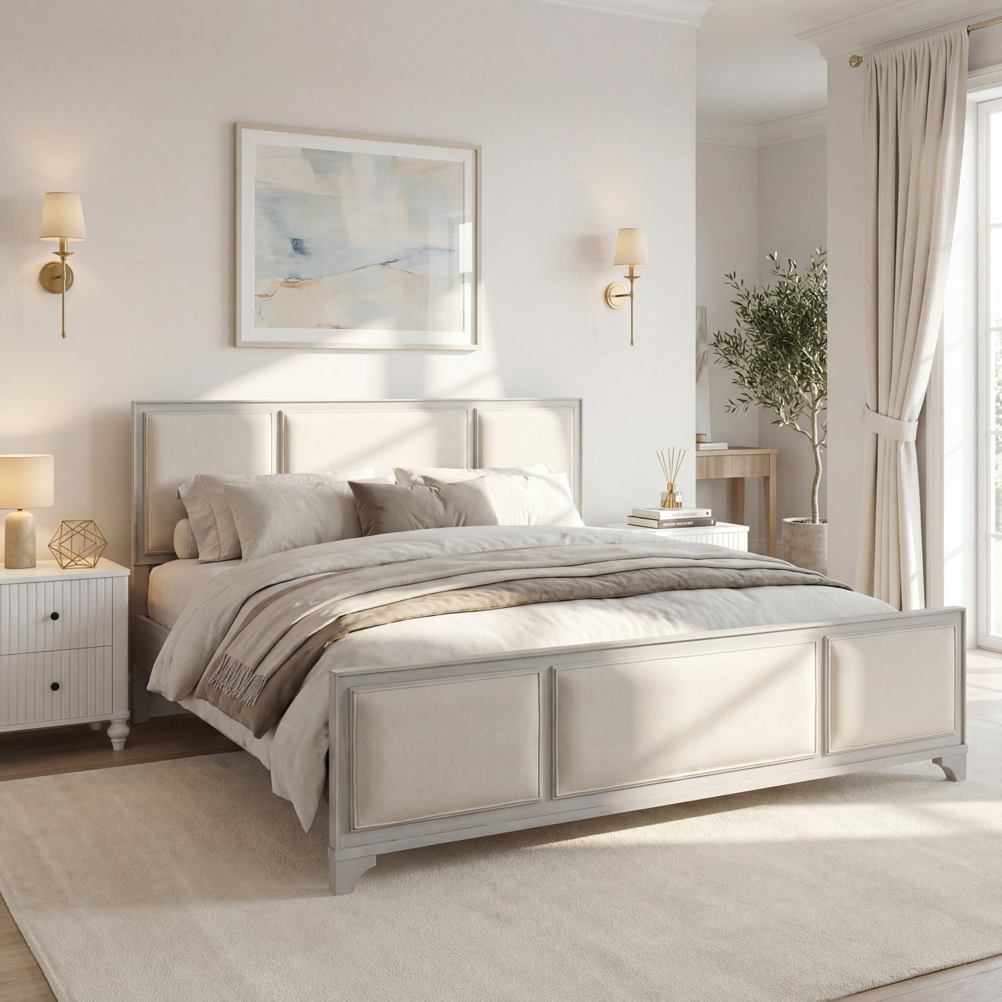 King Size Bed Frame and the Upholstered Headboard