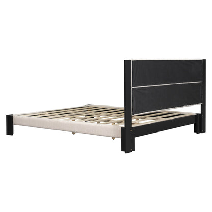 Boucle Cal King Bed Frame with a Cube Headboard