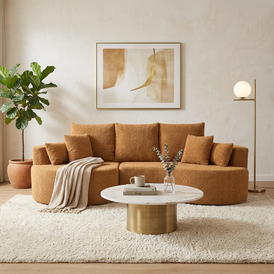 106 in 2-piece fabric cloud curved sectional boucle sofa with chaise lounge NOMAD on Tampa Home & Garden Store