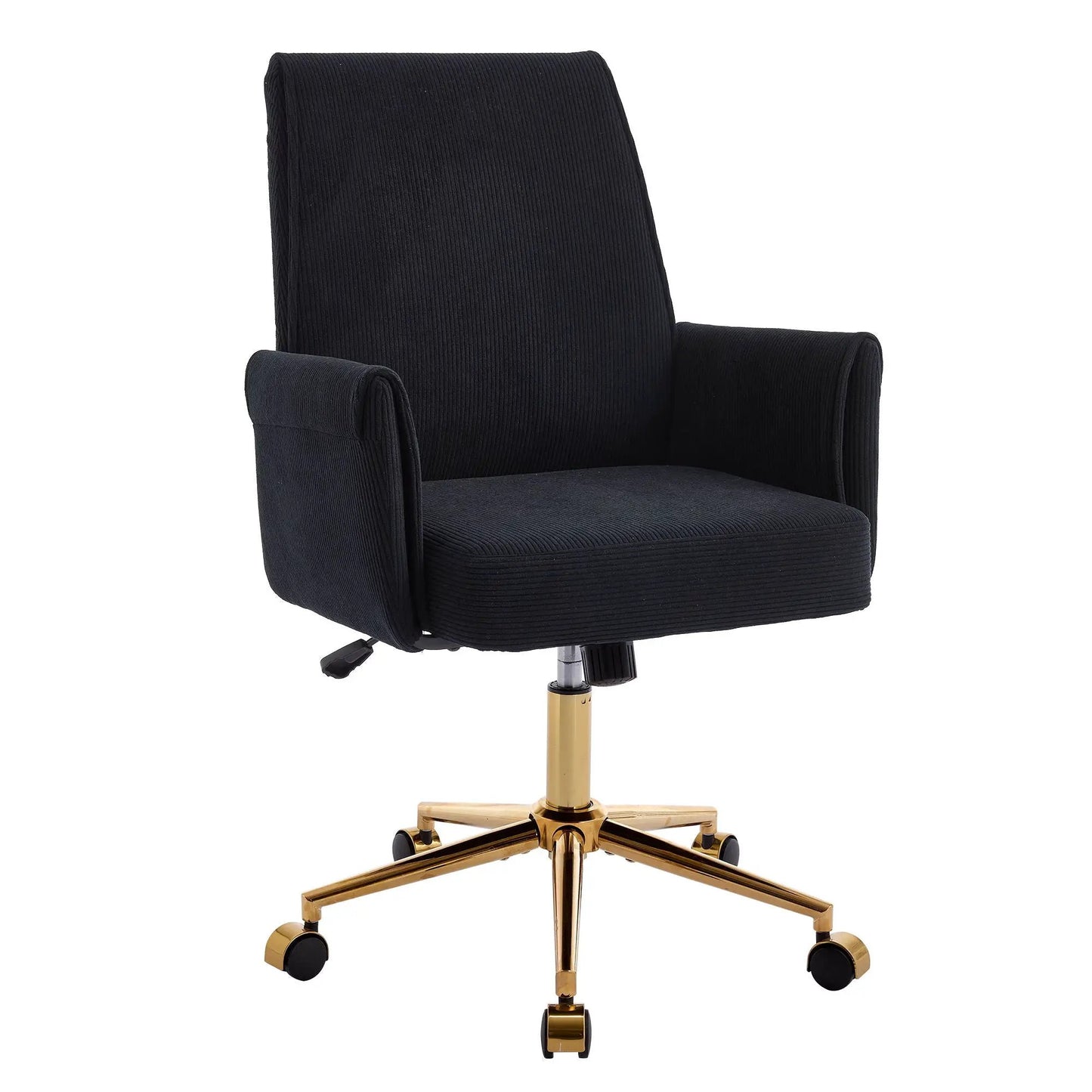 Ergonomic mid-back office chair striped fabric black upholstery swivel base on Tampa Home & Garden Store