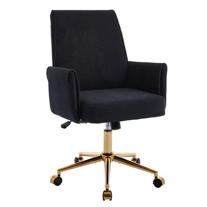 Ergonomic mid-back office chair striped fabric black upholstery swivel base on Tampa Home & Garden Store
