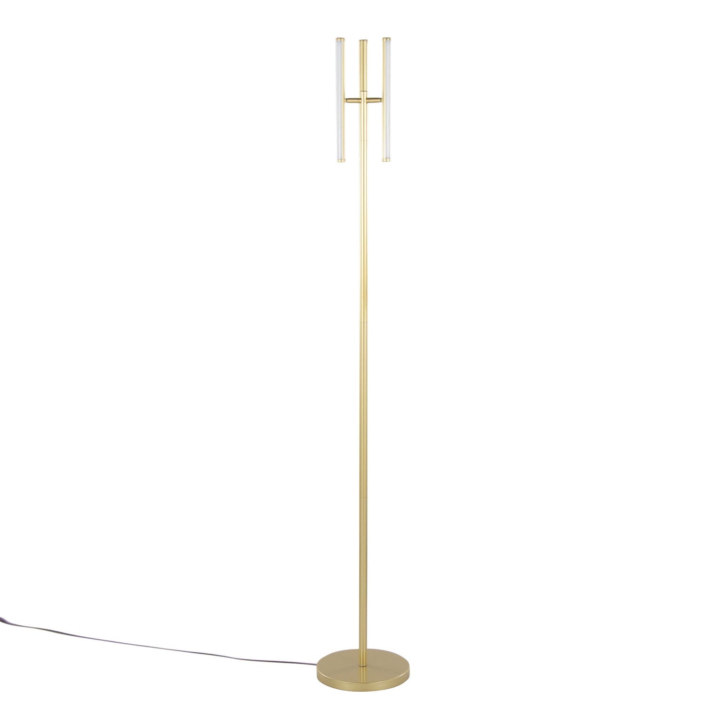 Icicle modern swivel floor lamp gold finish with clear glass rods by HouseOfZazla on Tampa Home & Garden Store
