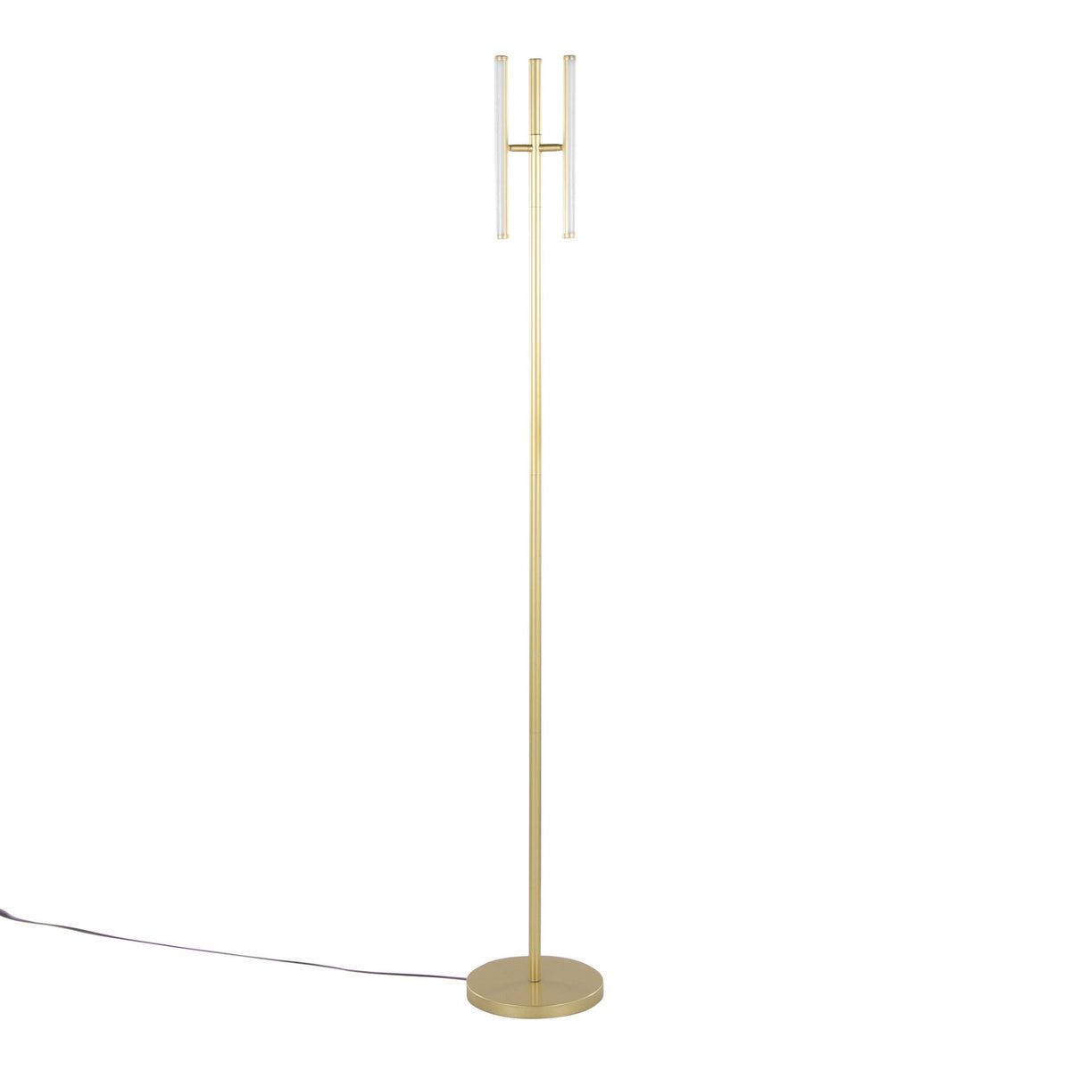 Icicle modern swivel floor lamp gold finish with clear glass rods by HouseOfZazla on Tampa Home & Garden Store