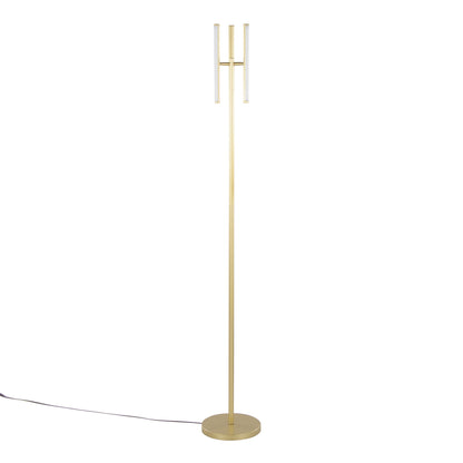 Icicle modern swivel floor lamp gold finish with clear glass rods by HouseOfZazla on Tampa Home & Garden Store