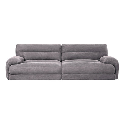 Cadenza Corduroy Loveseat Gray with two-seat cushions and ribbed fabric on Tampa Home & Garden Store