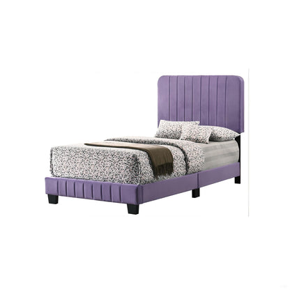 Channel Tufted Bed purple upholstered bed with vertical tufted headboard by HouseOfZazla on Tampa Home & Garden Store