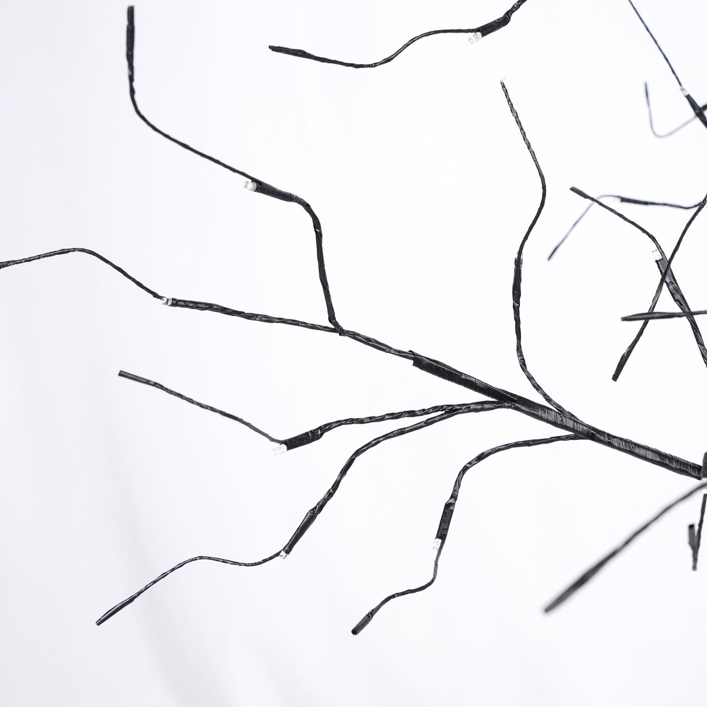 3 Pc Halloween Tree string lights, black wired with LEDs, tangled on white background on Tampa Home & Garden Store