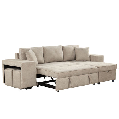 Modern L-shape sleeper sectional by HouseOfZazla with storage chaise and pull-out sleeper on Tampa Home & Garden Store