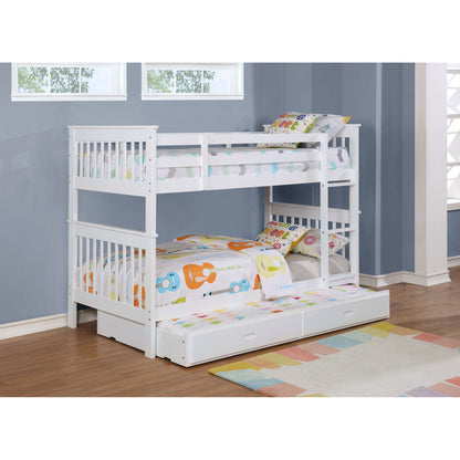 Madison Twin Over Twin Bunk Bed in white with slatted design HouseOfZazla on Tampa Home & Garden Store