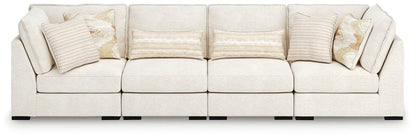 Donelson Creek - Sectional stationary sofa in beige textured fabric by Unique Piece Furniture on Tampa Home & Garden Store