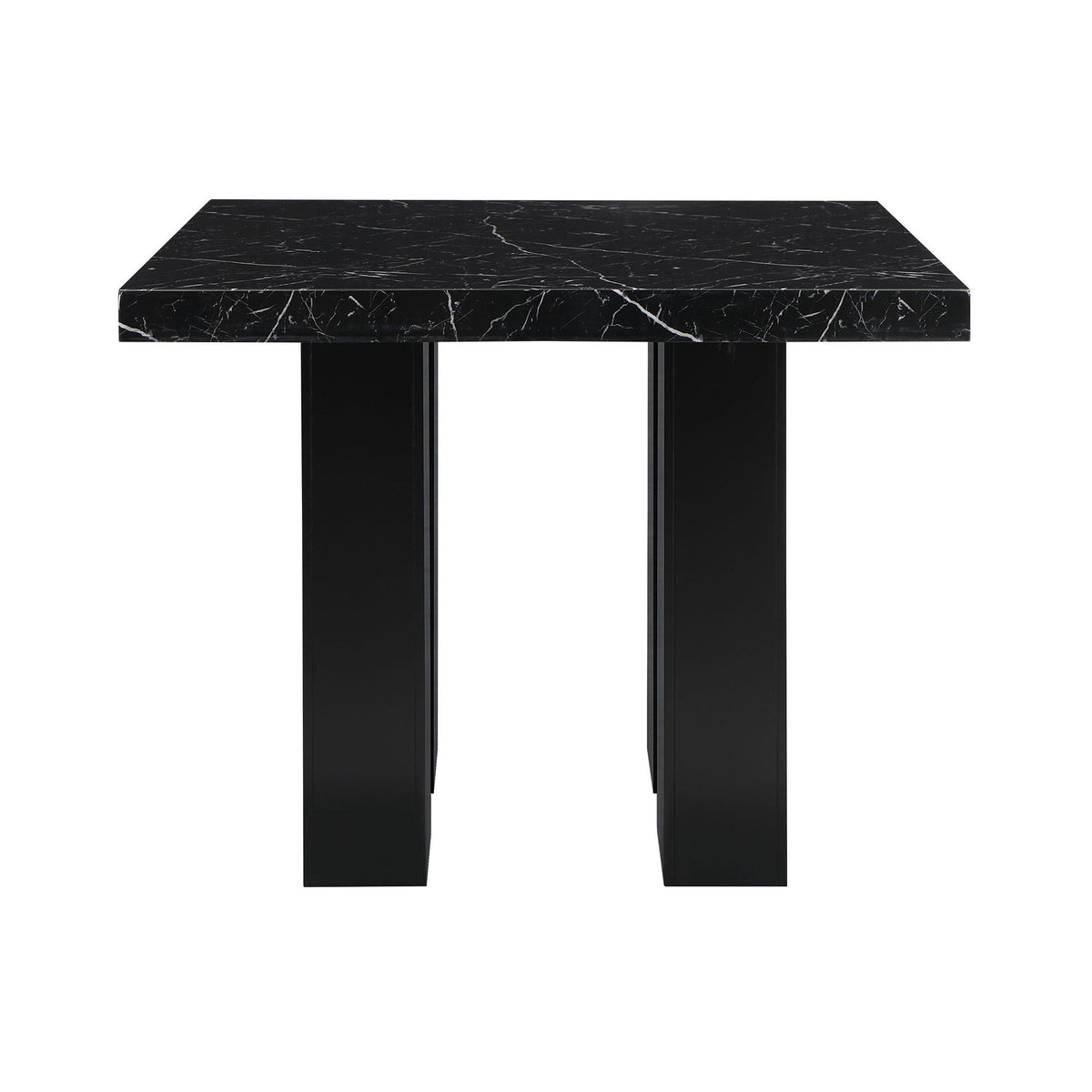 Faux marble bar table with black veined top and thick black legs HouseOfZazla on Tampa Home & Garden Store
