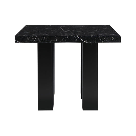 Faux marble bar table with black veined top and thick black legs HouseOfZazla on Tampa Home & Garden Store