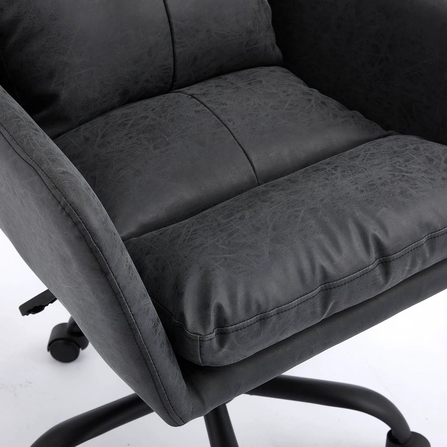 Office chair with adjustable height, dark gray faux leather upholstery, swivel Unique Piece Furniture on Tampa Home & Garden Store