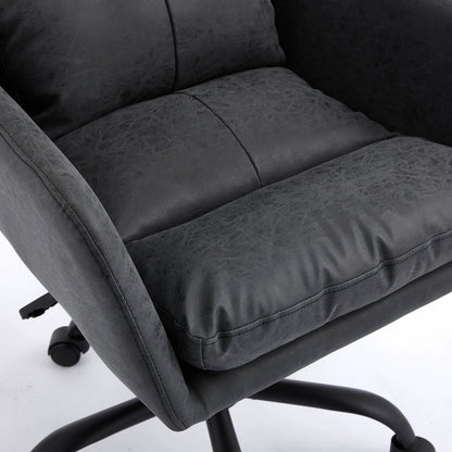 Office chair with adjustable height, dark gray faux leather upholstery, swivel Unique Piece Furniture on Tampa Home & Garden Store
