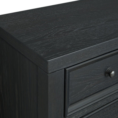8-drawer dresser with framed fronts in black wood-grain finish and smooth metal glides on Tampa Home & Garden Store