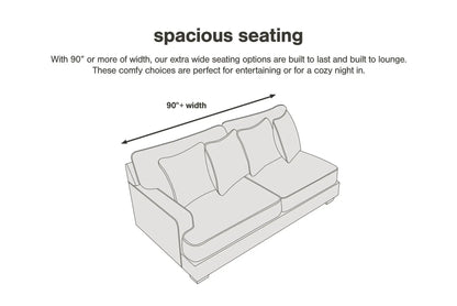 Stoneland Power Reclining Sofa gray upholstery with plush cushions, 90-inch wide on Tampa Home & Garden Store