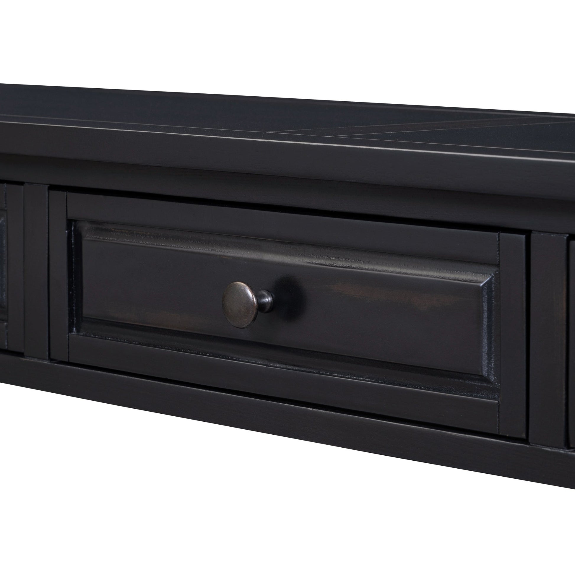 TREXM 63-inch black console table with drawers and shelf on Tampa Home & Garden Store