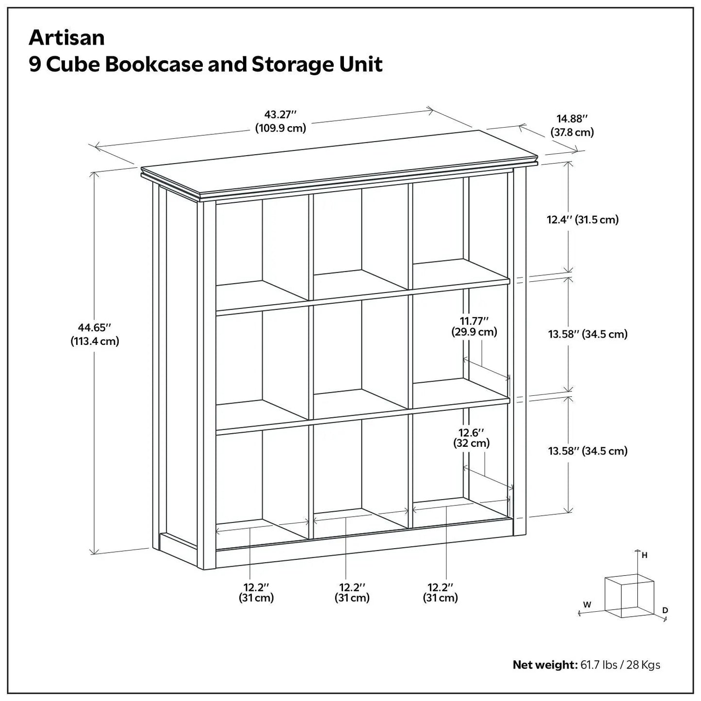 Artisan Cube Storage Cabinet Solid Wood Unit