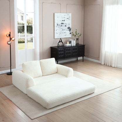 Folding Corduroy Sofa Bed with Removable Covers