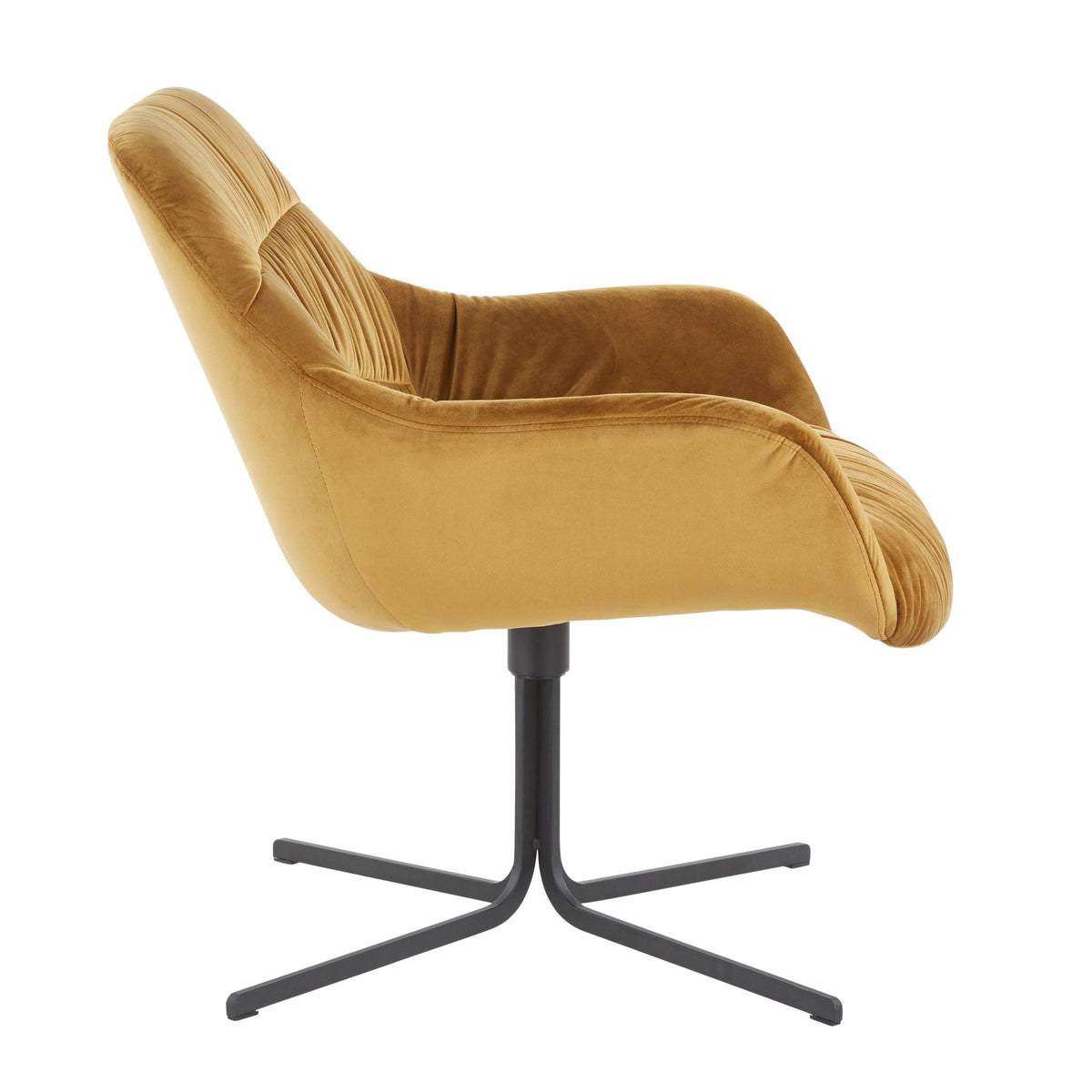 Contemporary Swivel Lounge Chair HouseOfZazla camel-tan upholstery with black base, 360° rot on Tampa Home & Garden Store