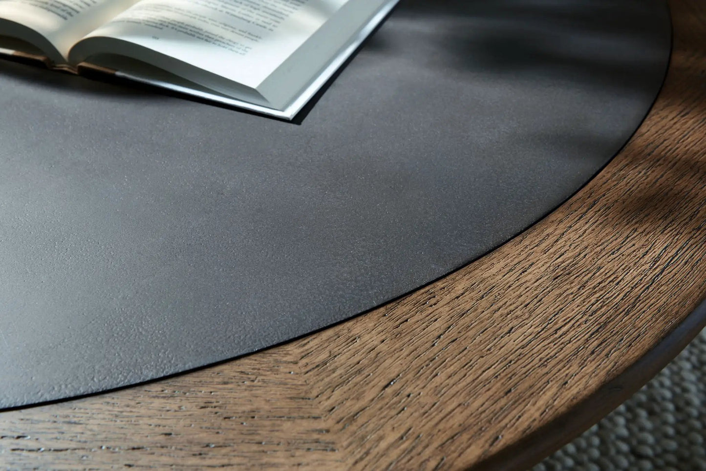 Dontayne Round Table with Dark Top Living Room