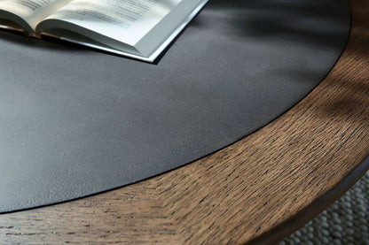 Dontayne Round Table with Dark Top Living Room