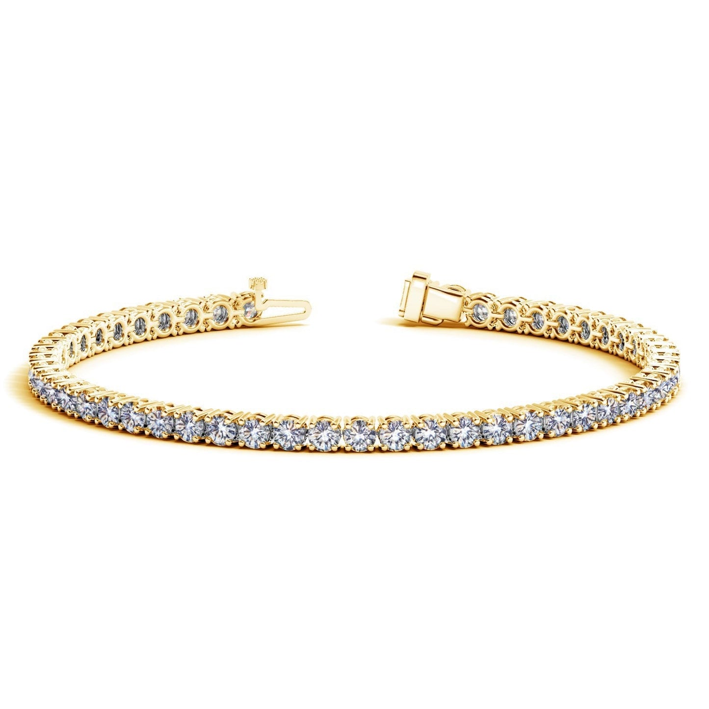 Lab-grown round diamond tennis bracelet in 14k yellow gold, 6 ctw F/G VS2/SI1 by Bids.com on Tampa Home & Garden Store