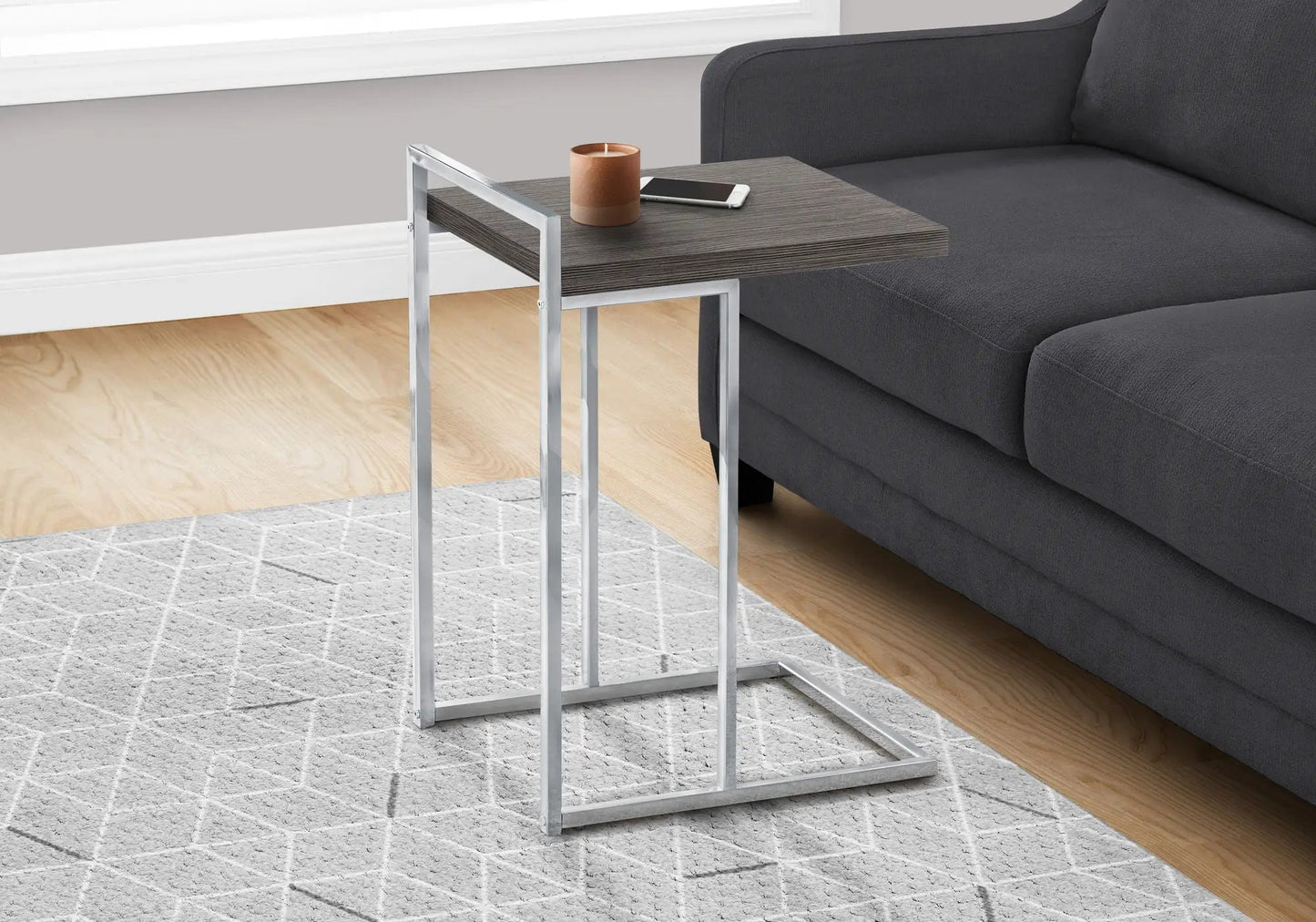 C Shaped Accent Table for Sofas and Beds Modern