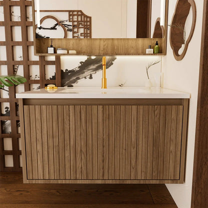 Wall Mounted Floating Bathroom Vanity With Sink