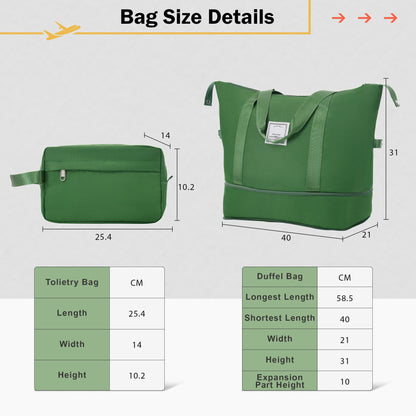 2-piece luggage set by HouseOfZazla in green with expandable lightweight ABS suitcases 20in / 28in on Tampa Home & Garden Store