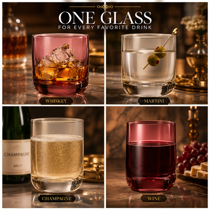 Six Tonal Lowball Whiskey Glasses For Daily Use