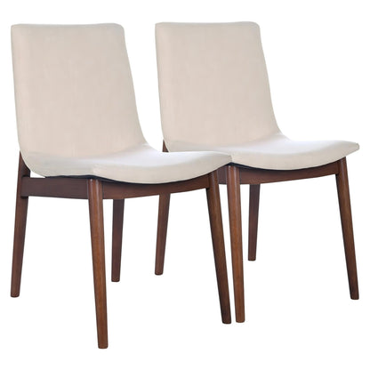 Beige dining chair set of 2 with solid wood construction, Ravel by HouseOfZazla on Tampa Home & Garden Store