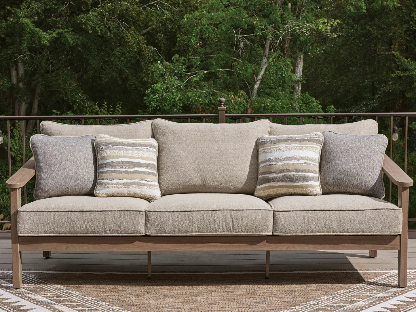 Harmony Headlands sofa with cushion, natural gray fabric, Unique Piece Furniture sofa on Tampa Home & Garden Store