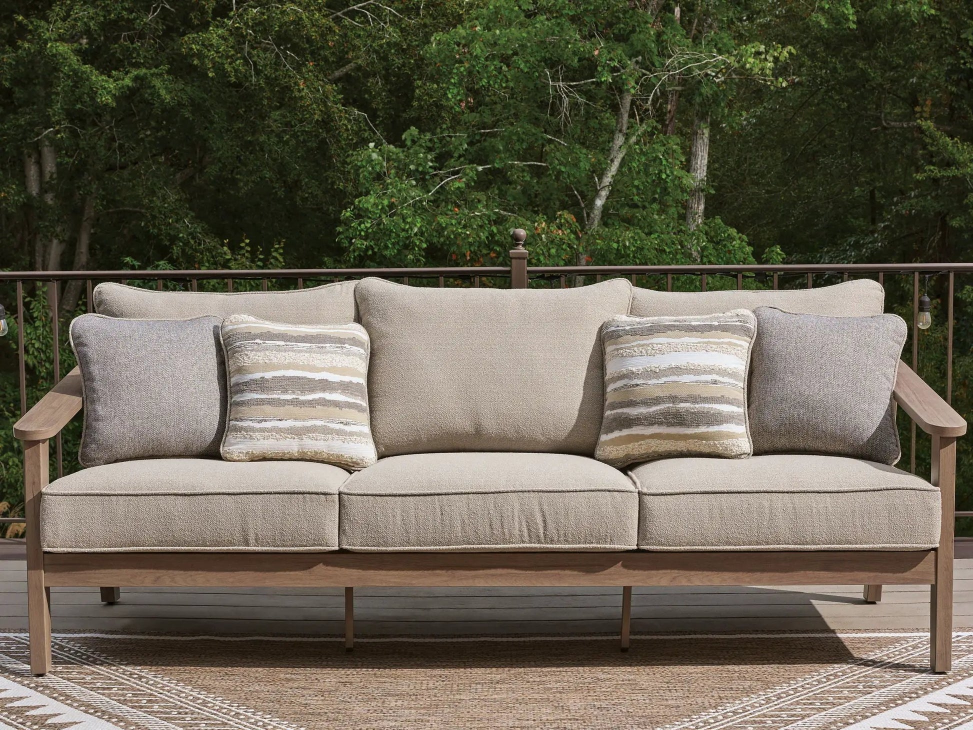 Harmony Headlands sofa with cushion, natural gray fabric, Unique Piece Furniture sofa on Tampa Home & Garden Store
