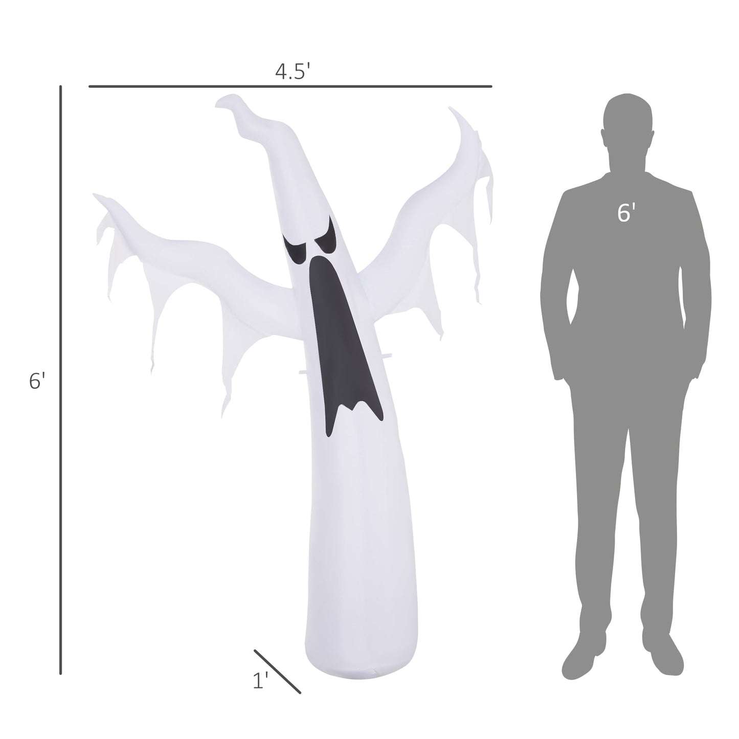 Halloween Ghost and the Large Yard Inflatable
