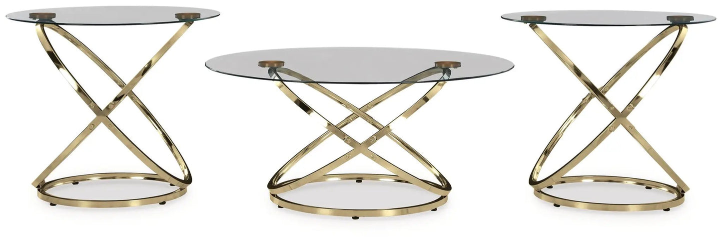 Crimonti Occasional Table Set Champagne Goldtone
