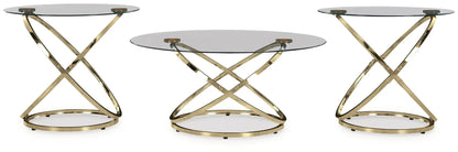 Crimonti Occasional Table Set Champagne Goldtone