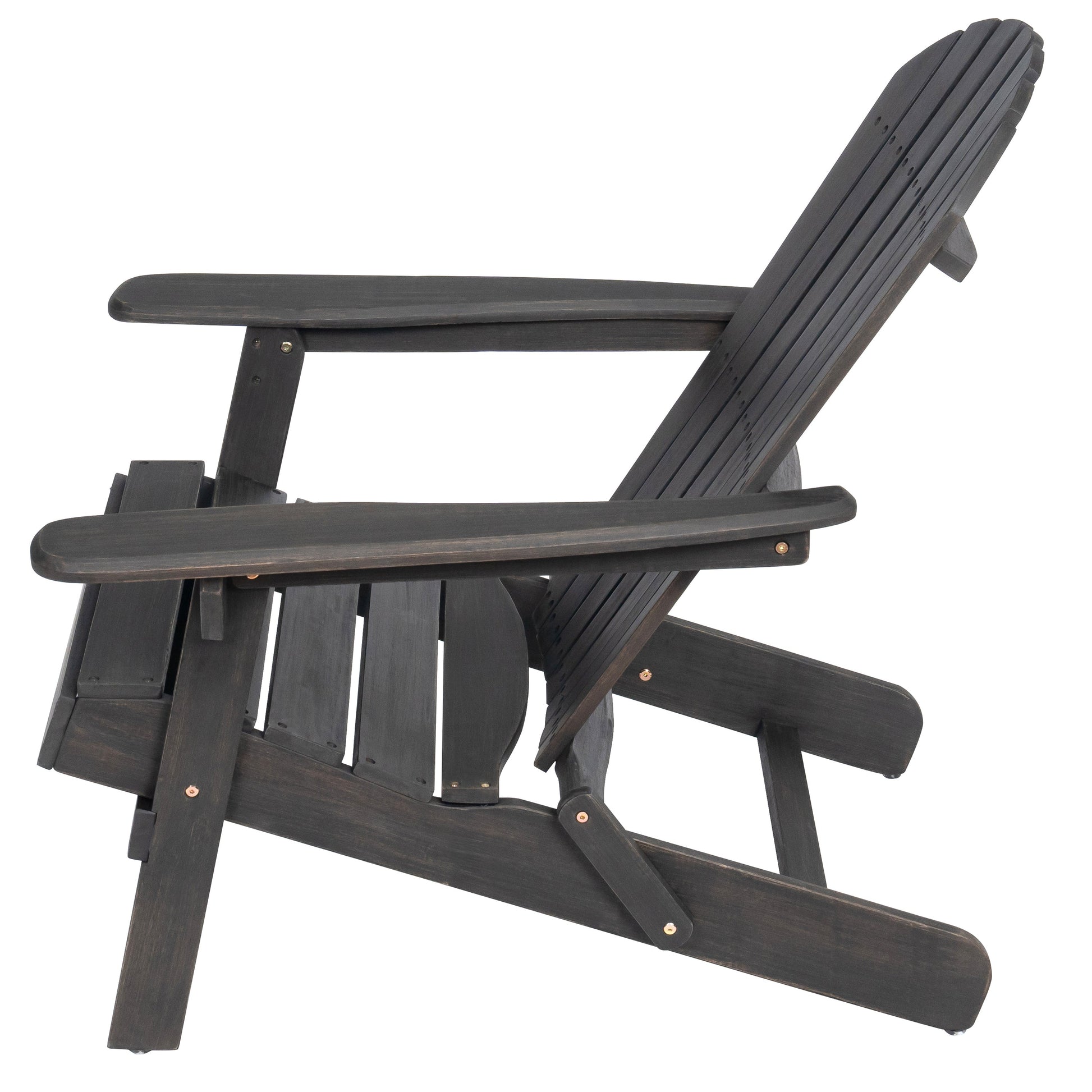 Malibu Adirondack Chair HouseOfZazla dark stained wood outdoor furniture side profile on Tampa Home & Garden Store