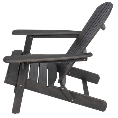 Malibu Adirondack Chair HouseOfZazla dark stained wood outdoor furniture side profile on Tampa Home & Garden Store