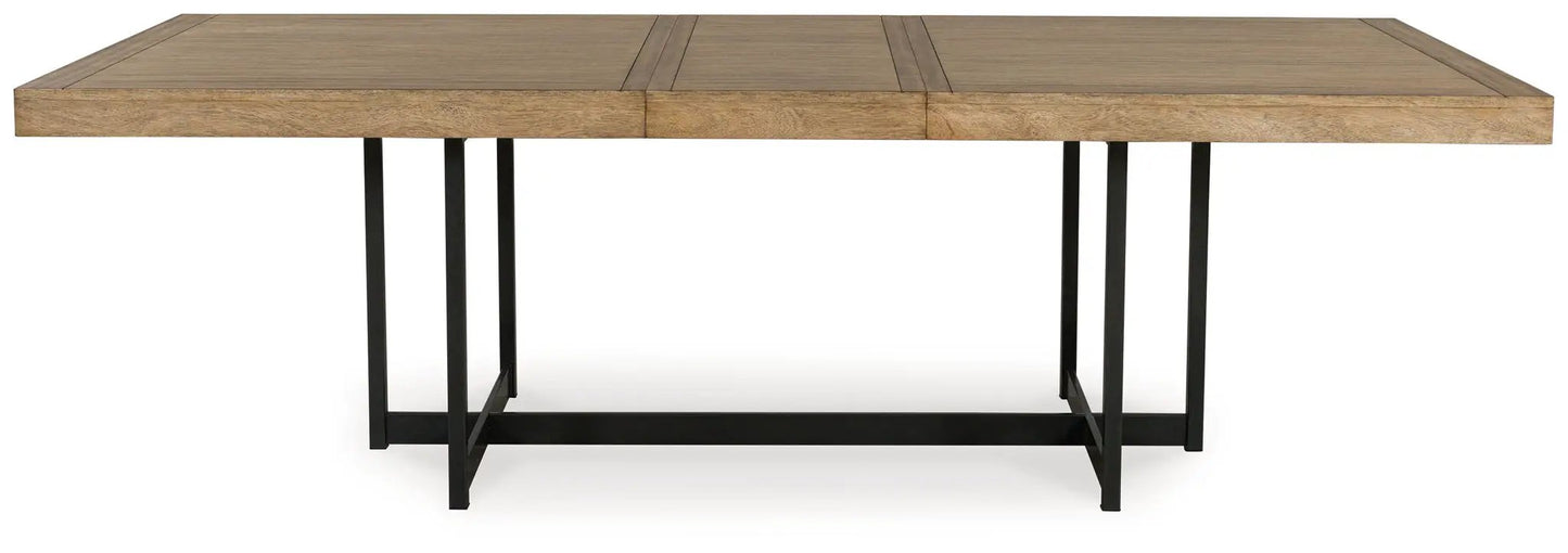 Tomtyn 5-Piece Dining Set with natural wood top and black metal legs by Unique Piece Furniture on Tampa Home & Garden Store