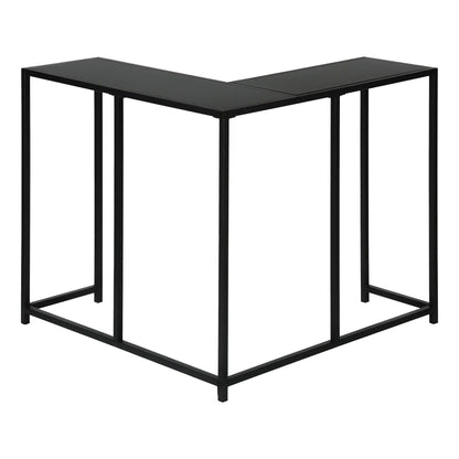 Corner Accent Console Table black metal frame with L-shaped top contemporary entryway on Tampa Home & Garden Store