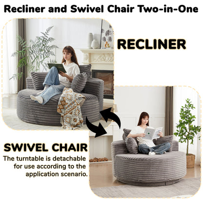 Modern Single Sofa and Swivel Sleeper Chair