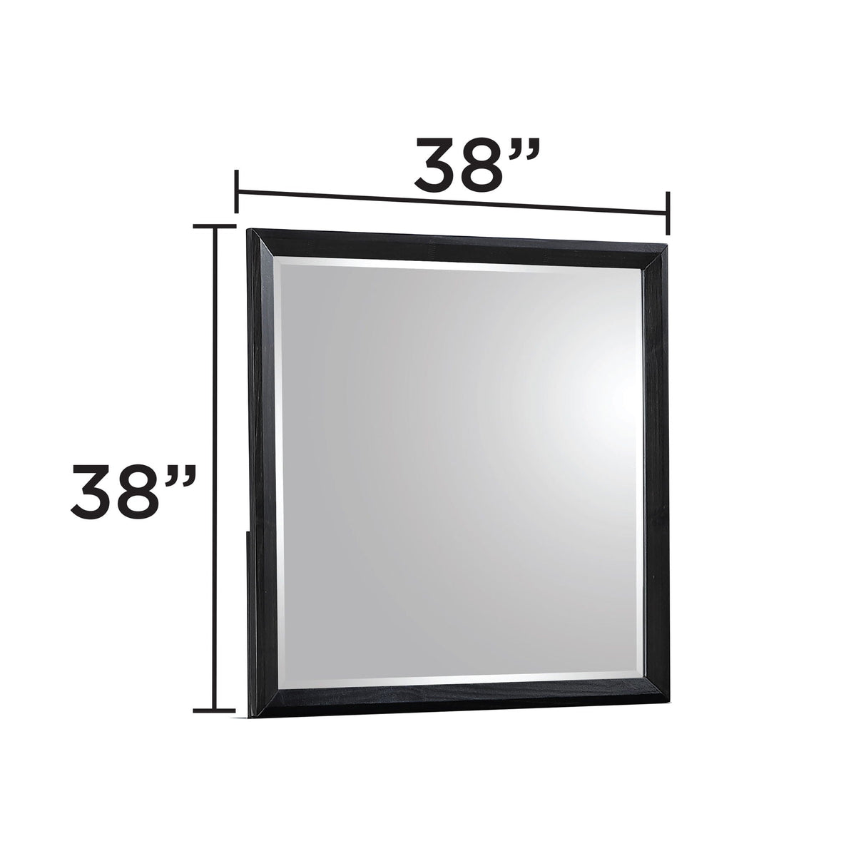 Bedroom mirror with beveled glass, walnut finish and black wood frame, 38in, HouseOfZazla on Tampa Home & Garden Store