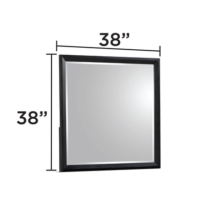Bedroom mirror with beveled glass, walnut finish and black wood frame, 38in, HouseOfZazla on Tampa Home & Garden Store