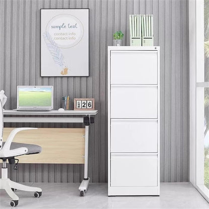 Durable metal filing cabinet with lock, white finish, office storage on Tampa Home & Garden Store