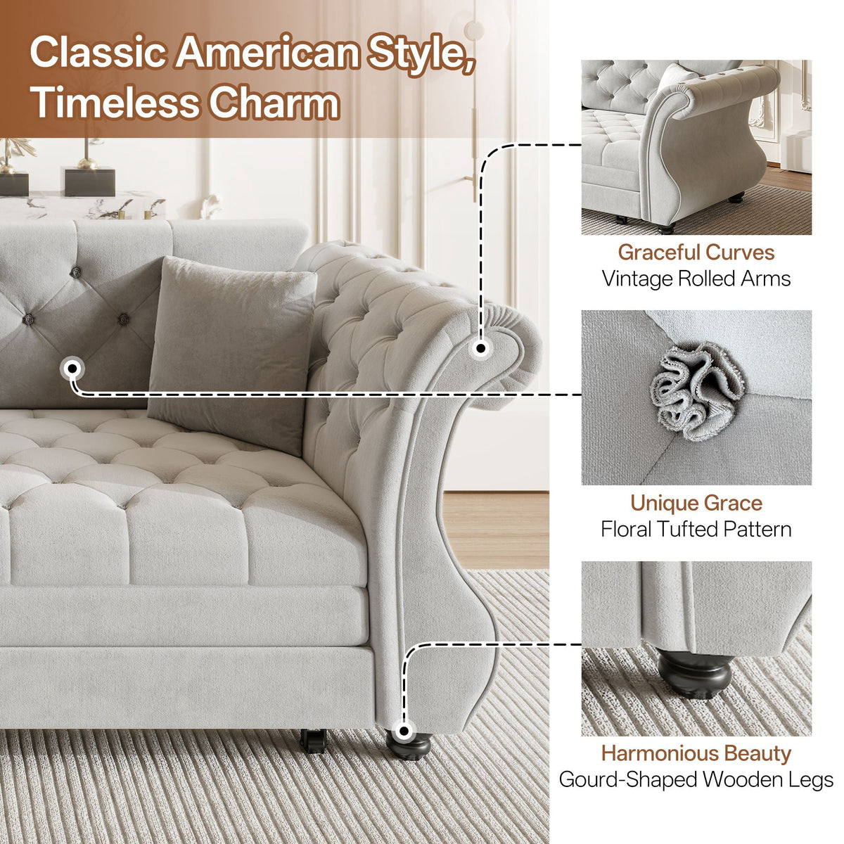 Oversized Chesterfield Sofa and a Pull Out Bed