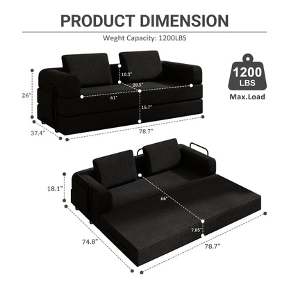 Premium Convertible Sofa And Cylindrical Pillow