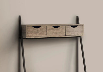 Computer desk for home office with 3 drawers, light oak finish, black metal legs on Tampa Home & Garden Store