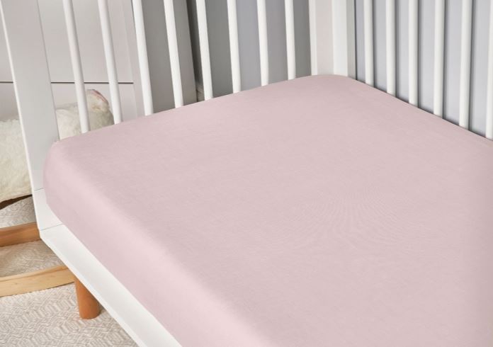BedGear Hyper-Linen Crib Sheet in light pink for crib bedding by HouseOfZazla on Tampa Home & Garden Store