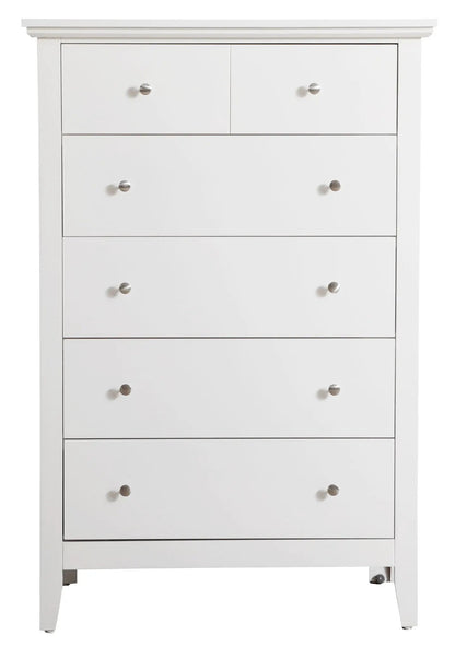 Hammond Chest by Unique Piece Furniture white accent chest with drawers and knobs on Tampa Home & Garden Store